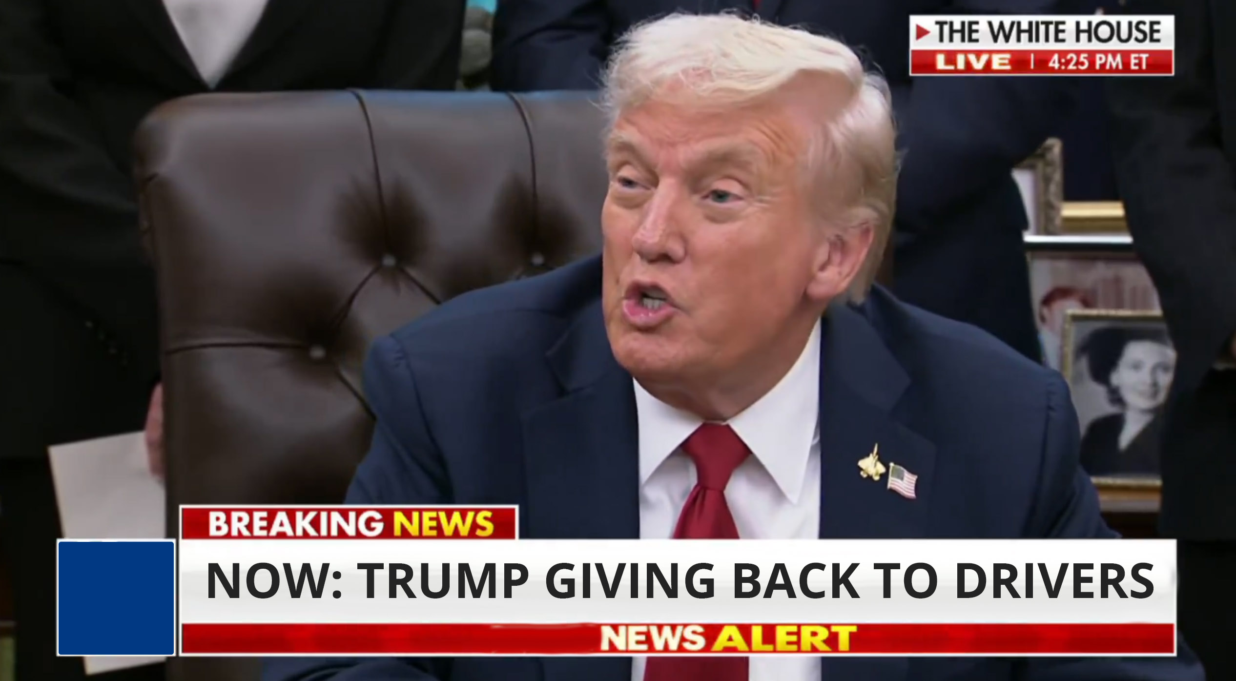 News broadcast showing a breaking news segment